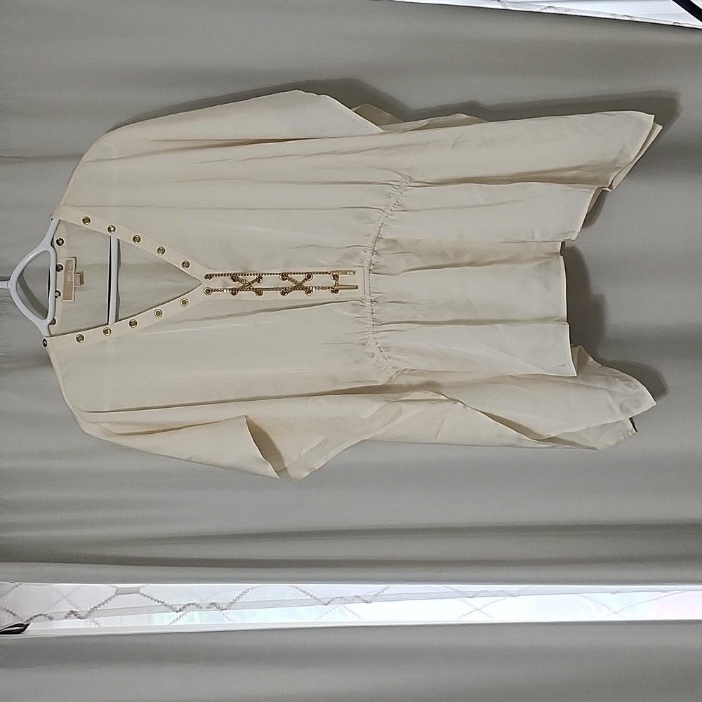 MK cream/gold criss cross tunic